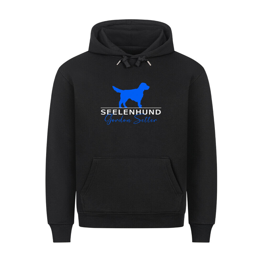 Premium Hoodie "Gordon Setter - Seelenhund" Schwarz – hunde-shirt.de