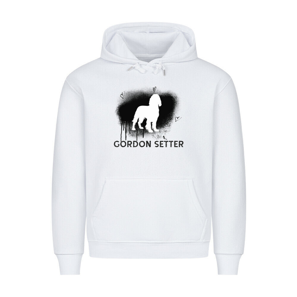 Premium Hoodie "Gordon Setter - Seelenhund" Weiß – hunde-shirt.de