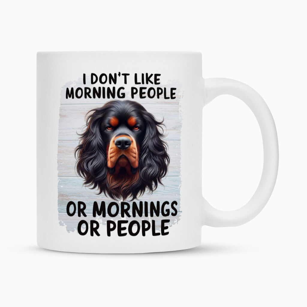 Tasse "Gordon Setter - Morning People" Weiß – hunde-shirt.de