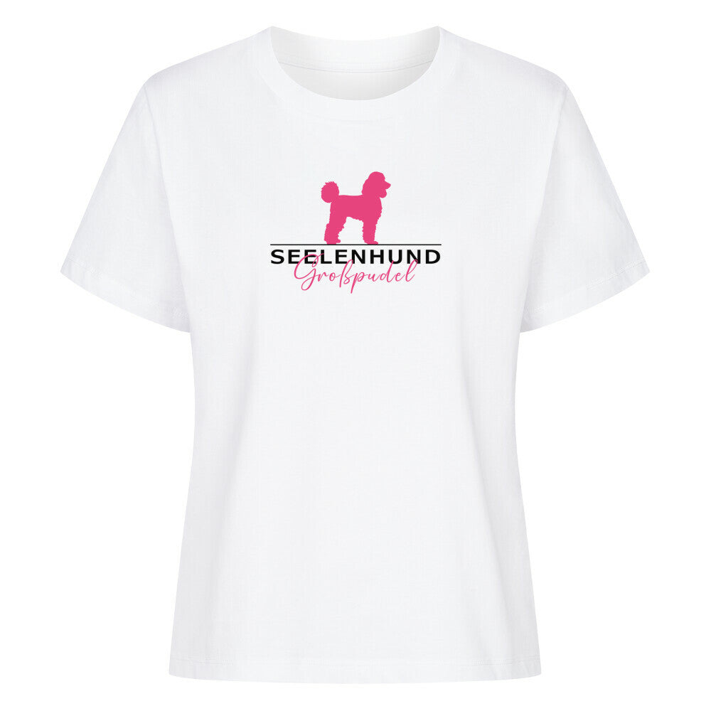 Premium Damen-Shirt Women "Großpudel - Seelenhund" Weiß – hunde-shirt.de