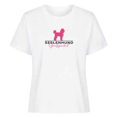 Premium Damen-Shirt Women "Großpudel - Seelenhund" Weiß – hunde-shirt.de