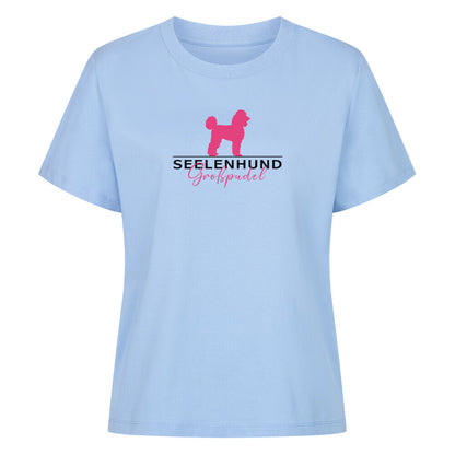 Premium Damen-Shirt Women "Großpudel - Seelenhund" Sky Blue – hunde-shirt.de
