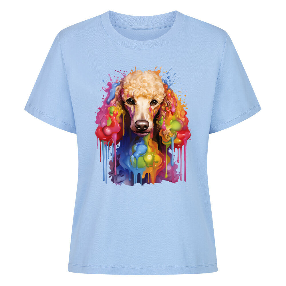 Premium Damen-Shirt "Großpudel - Paint" Sky Blue – hunde-shirt.de