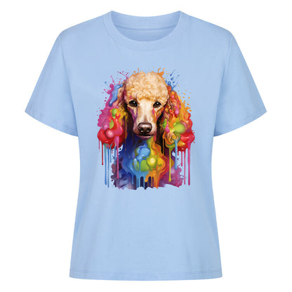 Premium Damen-Shirt "Großpudel - Paint" Sky Blue – hunde-shirt.de