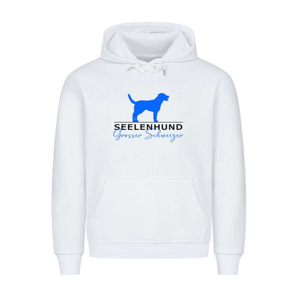 Premium Hoodie "Großer Schweizer - Seelenhund" Weiß – hunde-shirt.de