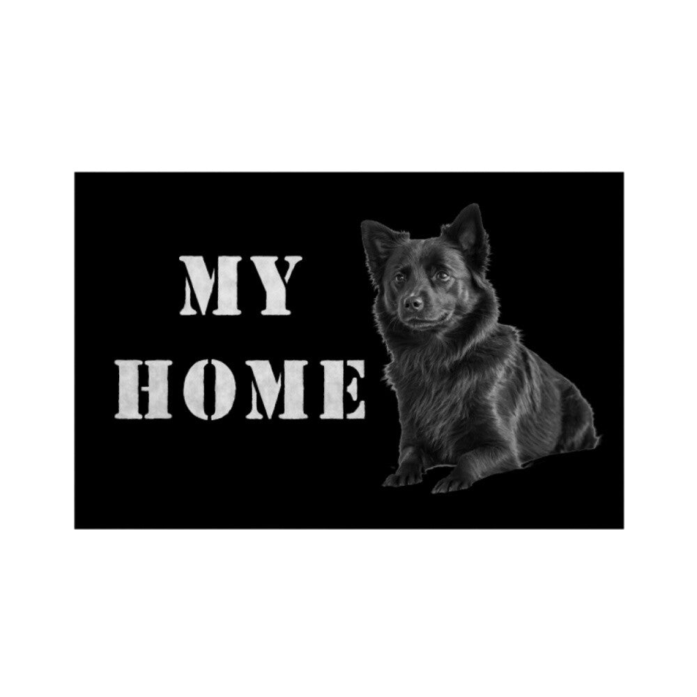 Fußmatte "Großspitz - MY HOME black" Weiß – hunde-shirt.de
