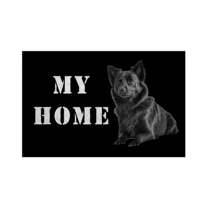 Fußmatte "Großspitz - MY HOME black" Weiß – hunde-shirt.de