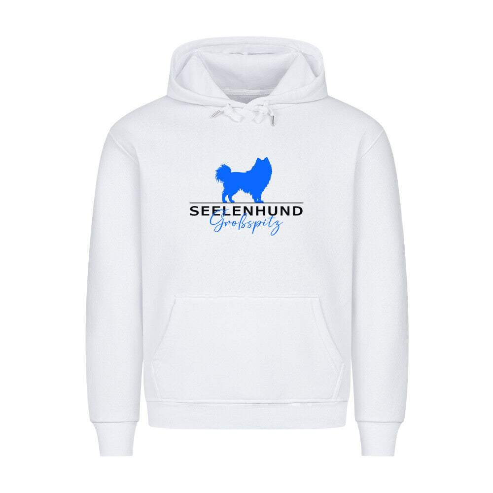 Premium Hoodie "Großspitz - Seelenhund" Weiß – hunde-shirt.de
