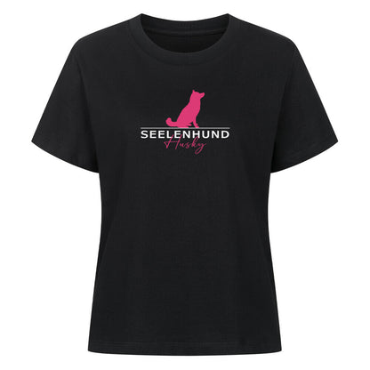 Premium Damen-Shirt "Husky - Seelenhund" Schwarz – hunde-shirt.de