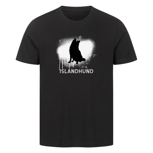 Premium T-Shirt "Islandhund - Brush" Schwarz – hunde-shirt.de