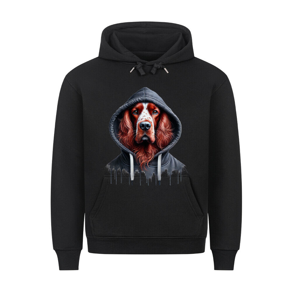 Premium Hoodie "Irish Red & White - Hooded" Schwarz – hunde-shirt.de