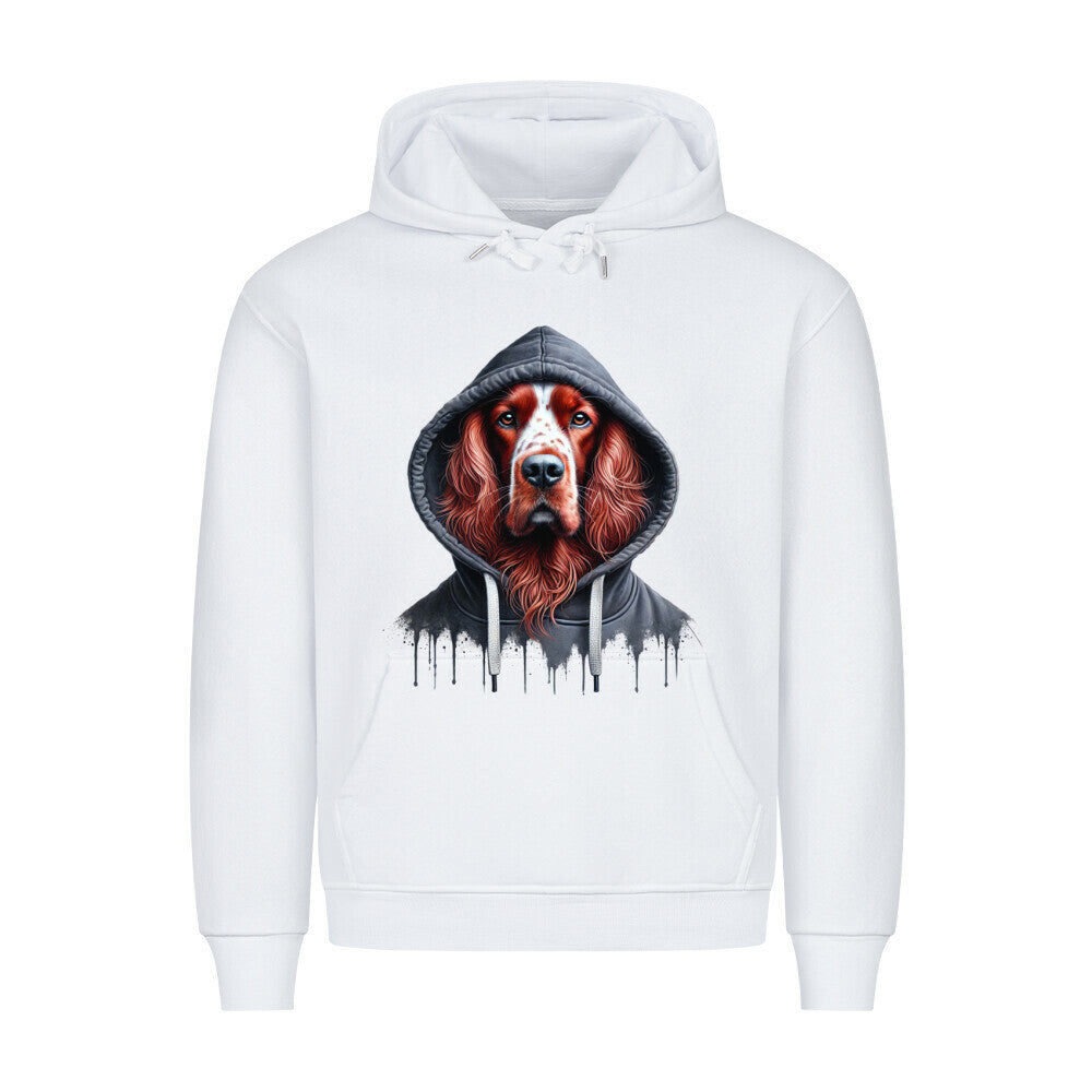 Premium Hoodie "Irish Red & White - Hooded" Weiß – hunde-shirt.de