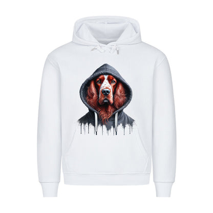Premium Hoodie "Irish Red & White - Hooded" Weiß – hunde-shirt.de