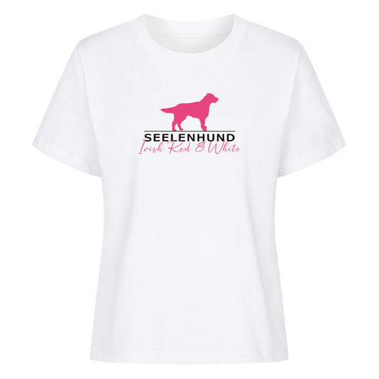 Premium Damen-Shirt "Irish Red & White - Seelenhund" Weiß – hunde-shirt.de