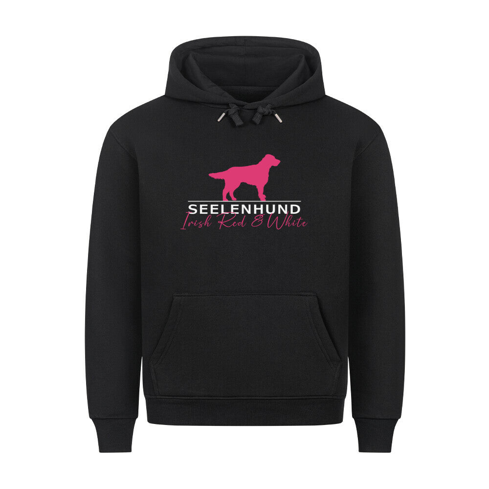 Premium Hoodie "Irish Red & White - Seelenhund" Schwarz – hunde-shirt.de
