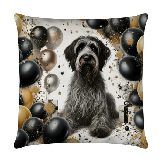 Kissen "Griffon Korthals - Geburtstag" Weiß – hunde-shirt.de