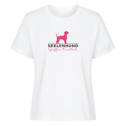 Premium Damen-Shirt "Griffon Korthals - Seelenhund" Weiß – hunde-shirt.de