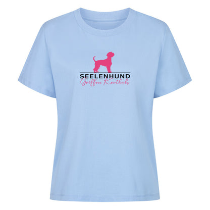 Premium Damen-Shirt "Griffon Korthals - Seelenhund" Sky Blue – hunde-shirt.de