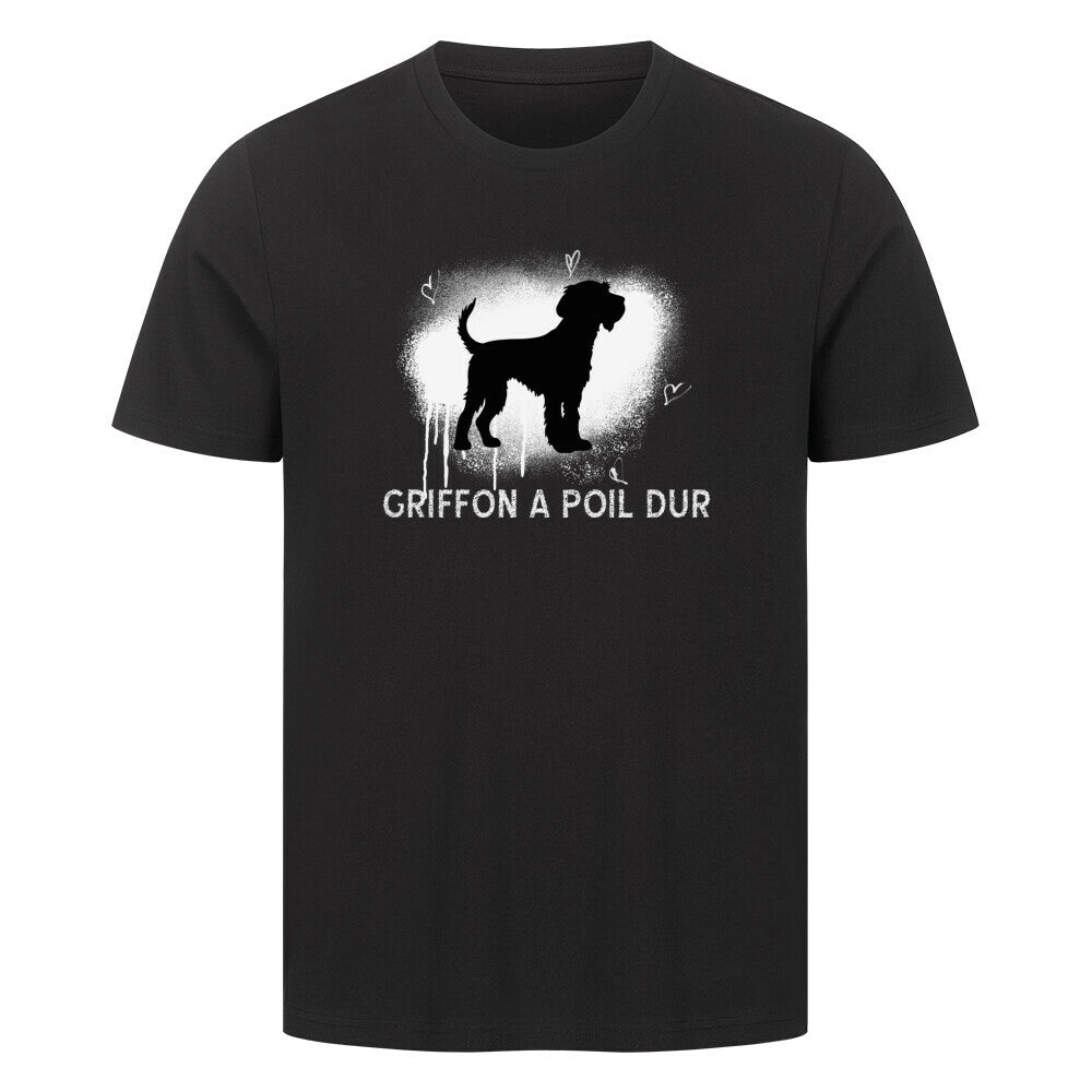 Premium T-Shirt "Griffon Korthals - Origin Brush" Schwarz – hunde-shirt.de