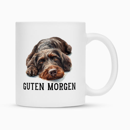Tasse "Griffon Korthals - Guten Morgen" Weiß – hunde-shirt.de
