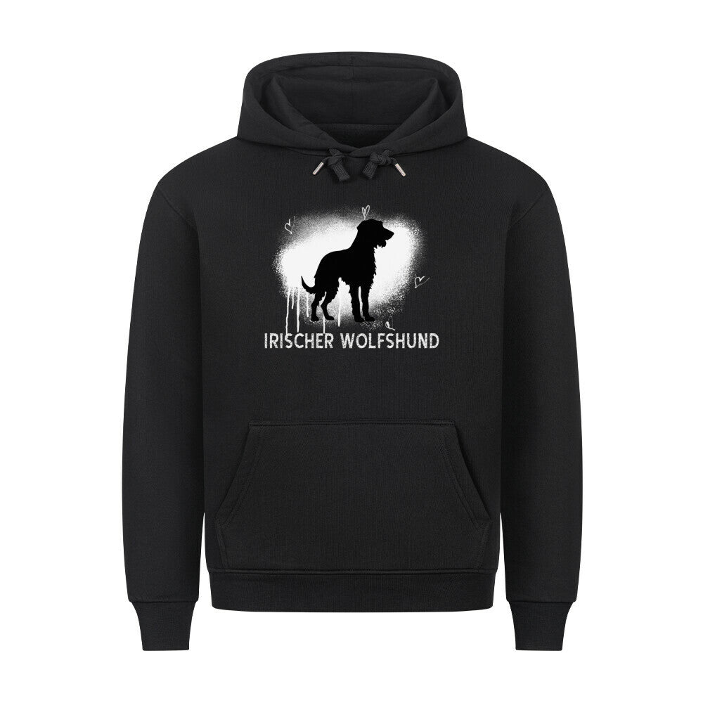 Premium Hoodie "Irischer Wolfshund - Brush" Schwarz – hunde-shirt.de