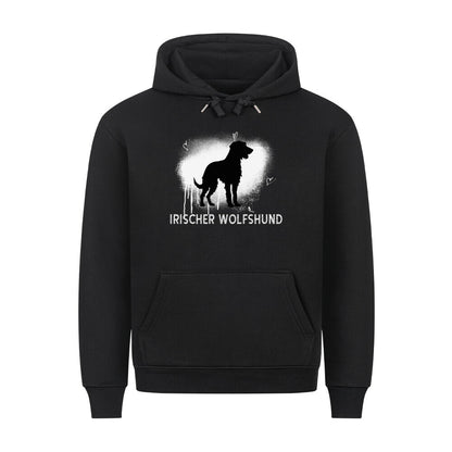 Premium Hoodie "Irischer Wolfshund - Brush" Schwarz – hunde-shirt.de