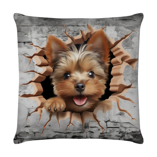 Kissen "Yorkshire Terrier - Look" Weiß – hunde-shirt.de