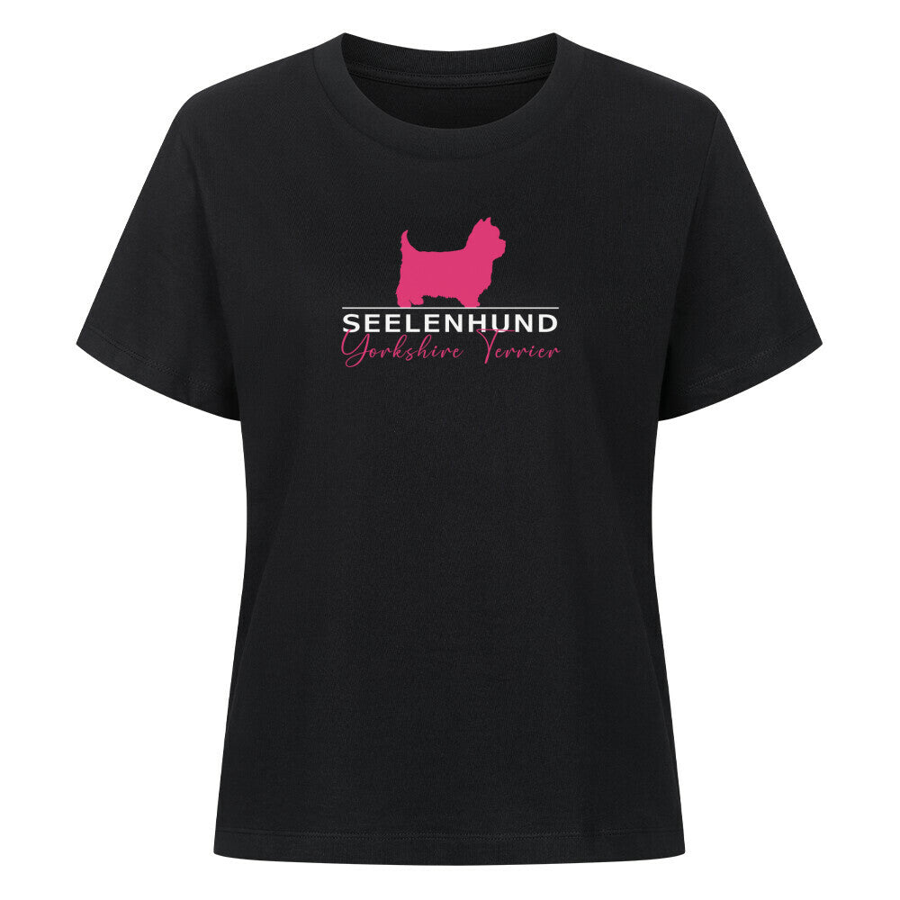 Premium Damen-Shirt "Yorkshire Terrier - Seelenhund" Schwarz – hunde-shirt.de