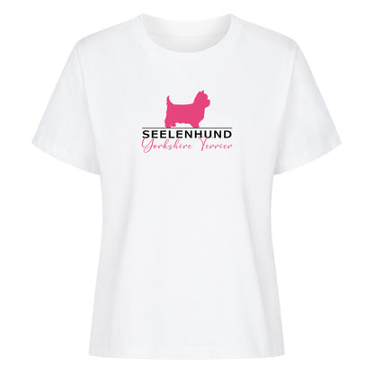 Premium Damen-Shirt "Yorkshire Terrier - Seelenhund" Weiß – hunde-shirt.de