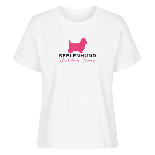 Premium Damen-Shirt "Yorkshire Terrier - Seelenhund" Weiß – hunde-shirt.de