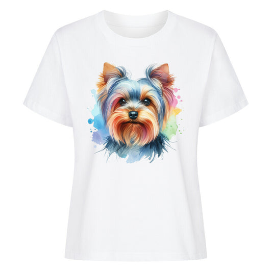 Premium Damen-Shirt "Yorkshire Terrier - Color" Weiß – hunde-shirt.de
