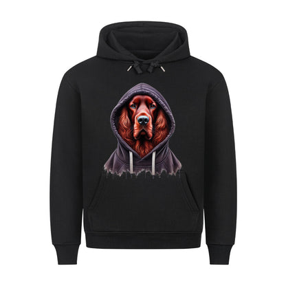Premium Hoodie "Irish Setter - Hooded" Schwarz – hunde-shirt.de