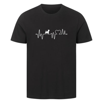 Premium T-Shirt "Jack Russell - Heartbeat" Schwarz – hunde-shirt.de