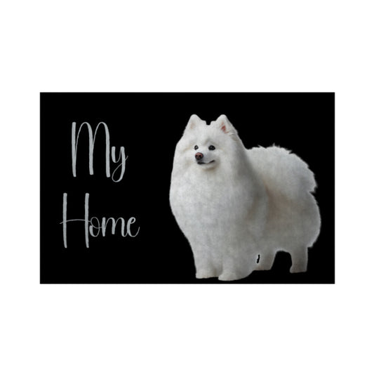 Fußmatte "Japan Spitz - My Home" Weiß – hunde-shirt.de