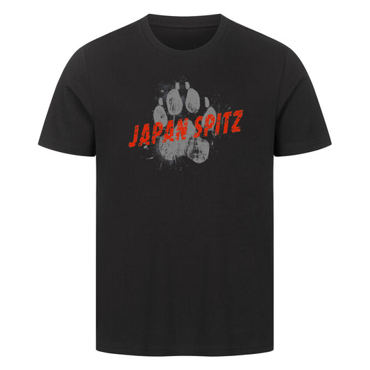Premium T-Shirt "Japan Spitz - PAW" Schwarz – hunde-shirt.de
