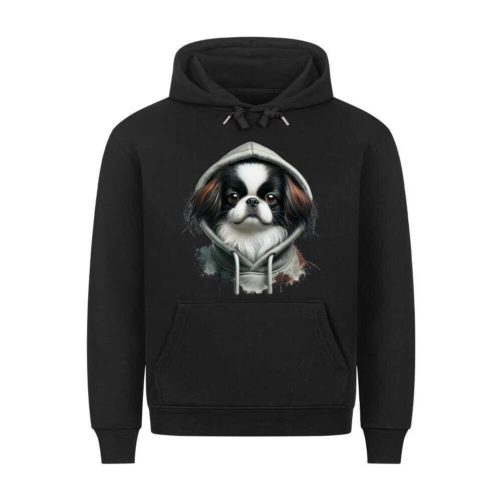 Premium Hoodie "Japan Chin - Hooded" Schwarz – hunde-shirt.de