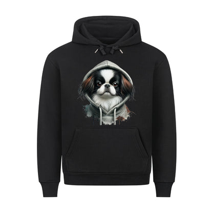 Premium Hoodie "Japan Chin - Hooded" Schwarz – hunde-shirt.de