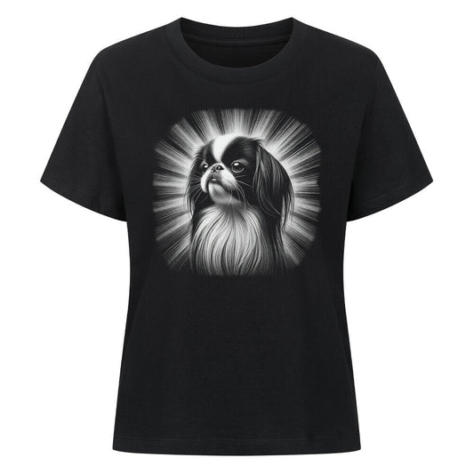 Premium Damen-Shirt "Japan Chin - Shine" Schwarz – hunde-shirt.de
