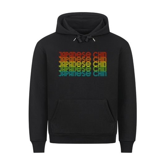 Premium Hoodie "Japanese Chin - RETRO" Schwarz – hunde-shirt.de