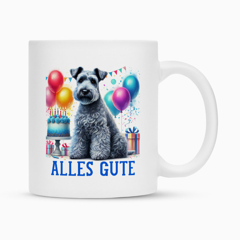 Tasse "Kerry Blue Terrier - Alles Gute" Weiß – hunde-shirt.de