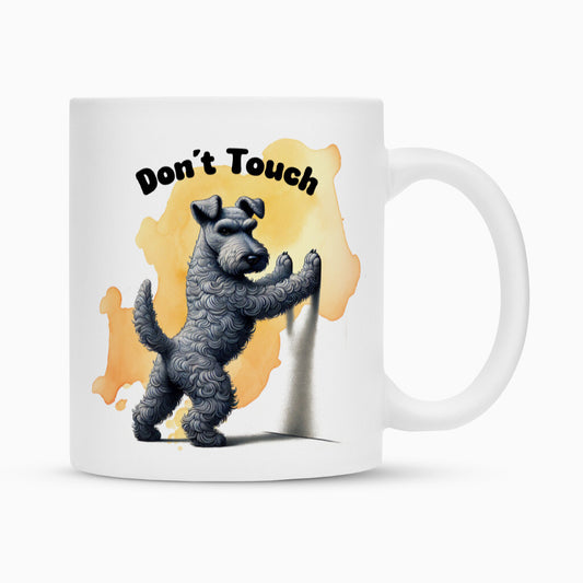 Tasse "Kerry Blue - Don´t touch" Weiß – hunde-shirt.de
