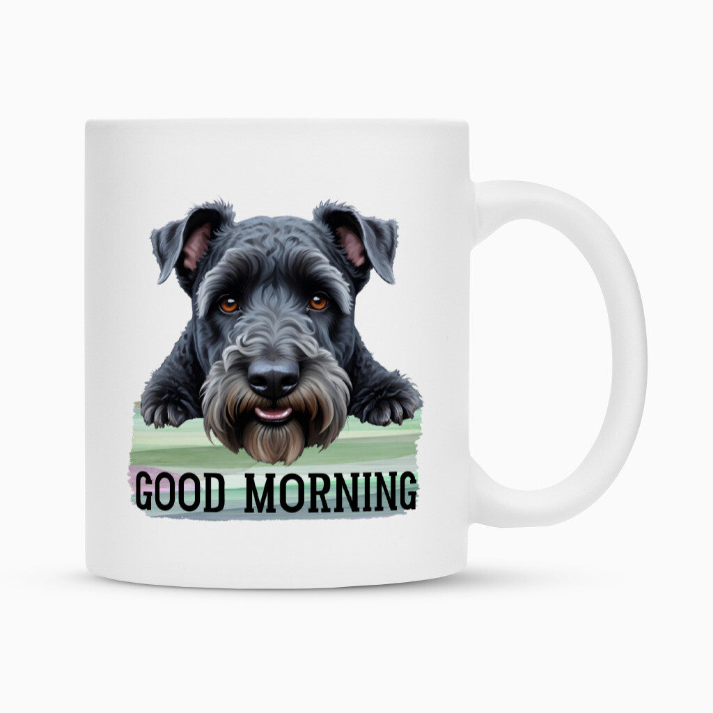 Tasse "Kerry Blue - Good Morning" Weiß – hunde-shirt.de