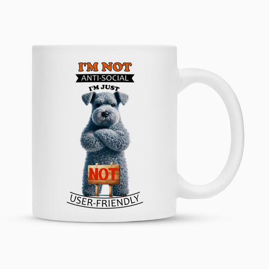 Tasse "Kerry Blue - Anti-Social" Weiß – hunde-shirt.de