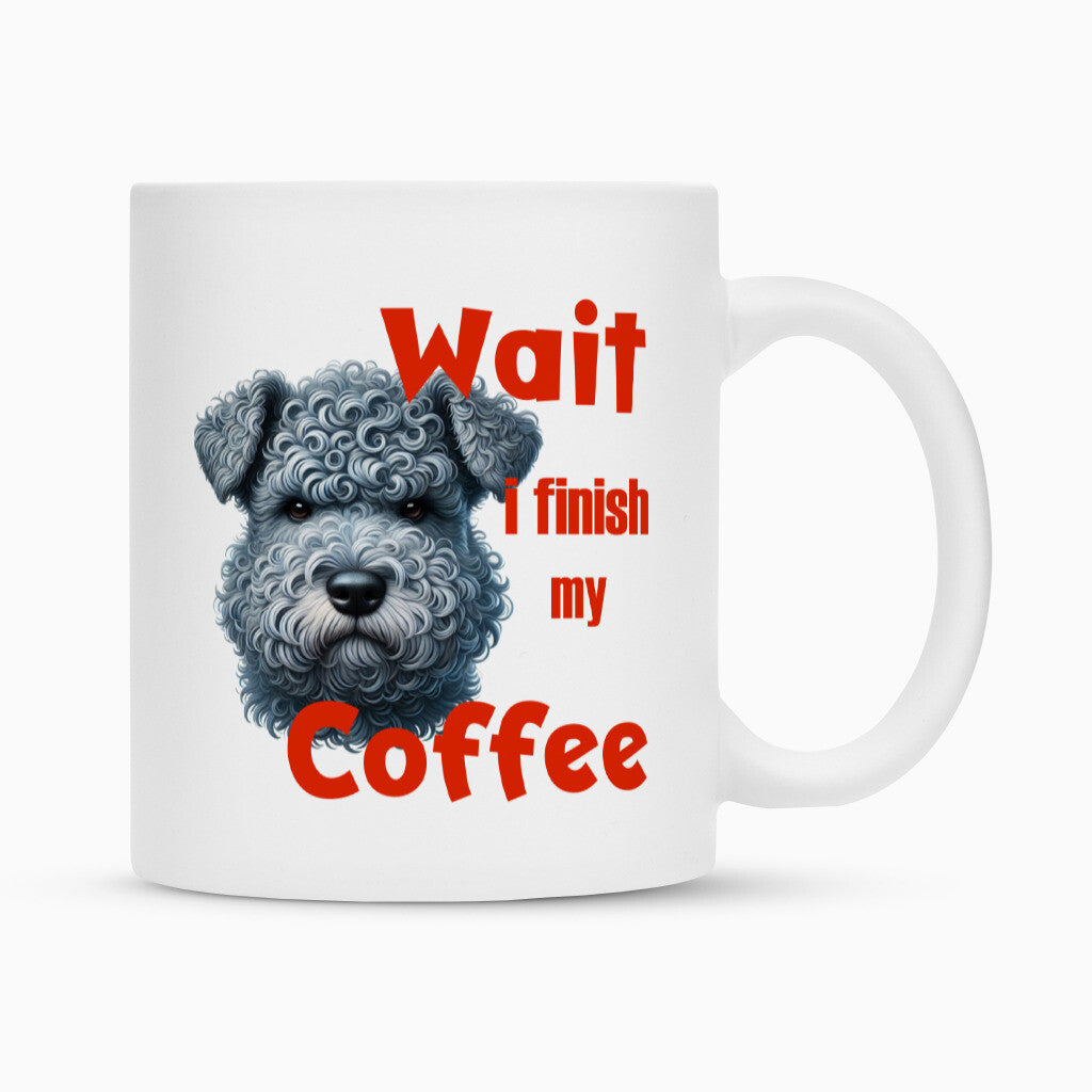 Tasse "Kerry Blue - Wait..." Weiß – hunde-shirt.de