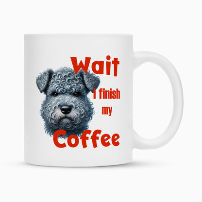 Tasse "Kerry Blue - Wait..." Weiß – hunde-shirt.de