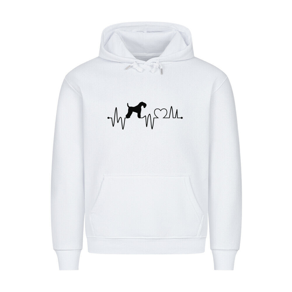 Premium Hoodie "Kerry Blue - Heartbeat" Weiß – hunde-shirt.de