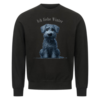 Premium Sweatshirt "Kerry Blue - Winter" Schwarz – hunde-shirt.de