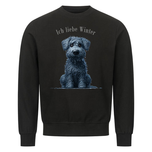 Premium Sweatshirt "Kerry Blue - Winter" Schwarz – hunde-shirt.de