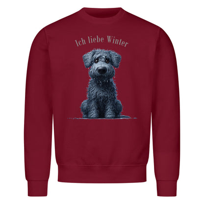 Premium Sweatshirt "Kerry Blue - Winter" Burgunder – hunde-shirt.de