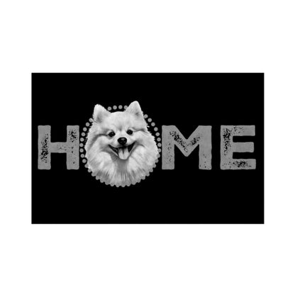 Fußmatte "Kleinspitz - HOME-Edition" Weiß – hunde-shirt.de